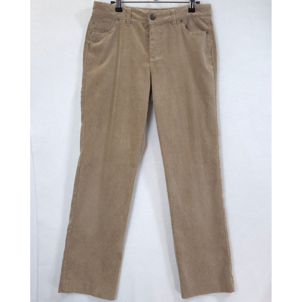 Christopher & Banks Corduroy Pants Straight Leg Tan Women 4 Dark Academia Office
